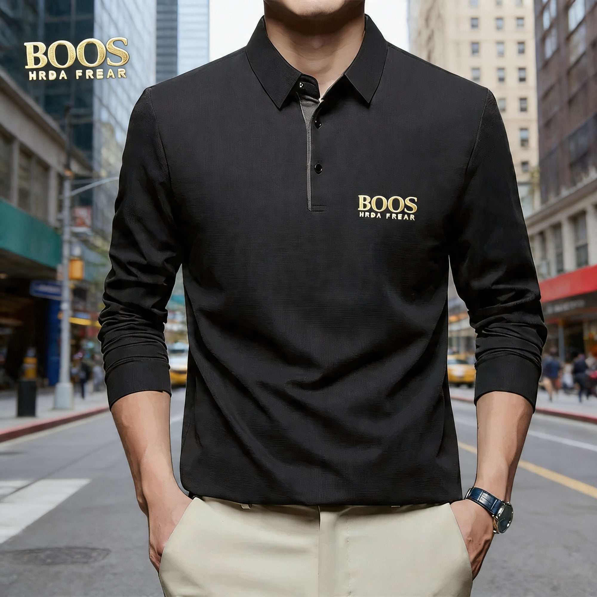 Camisa manga longa polo boos