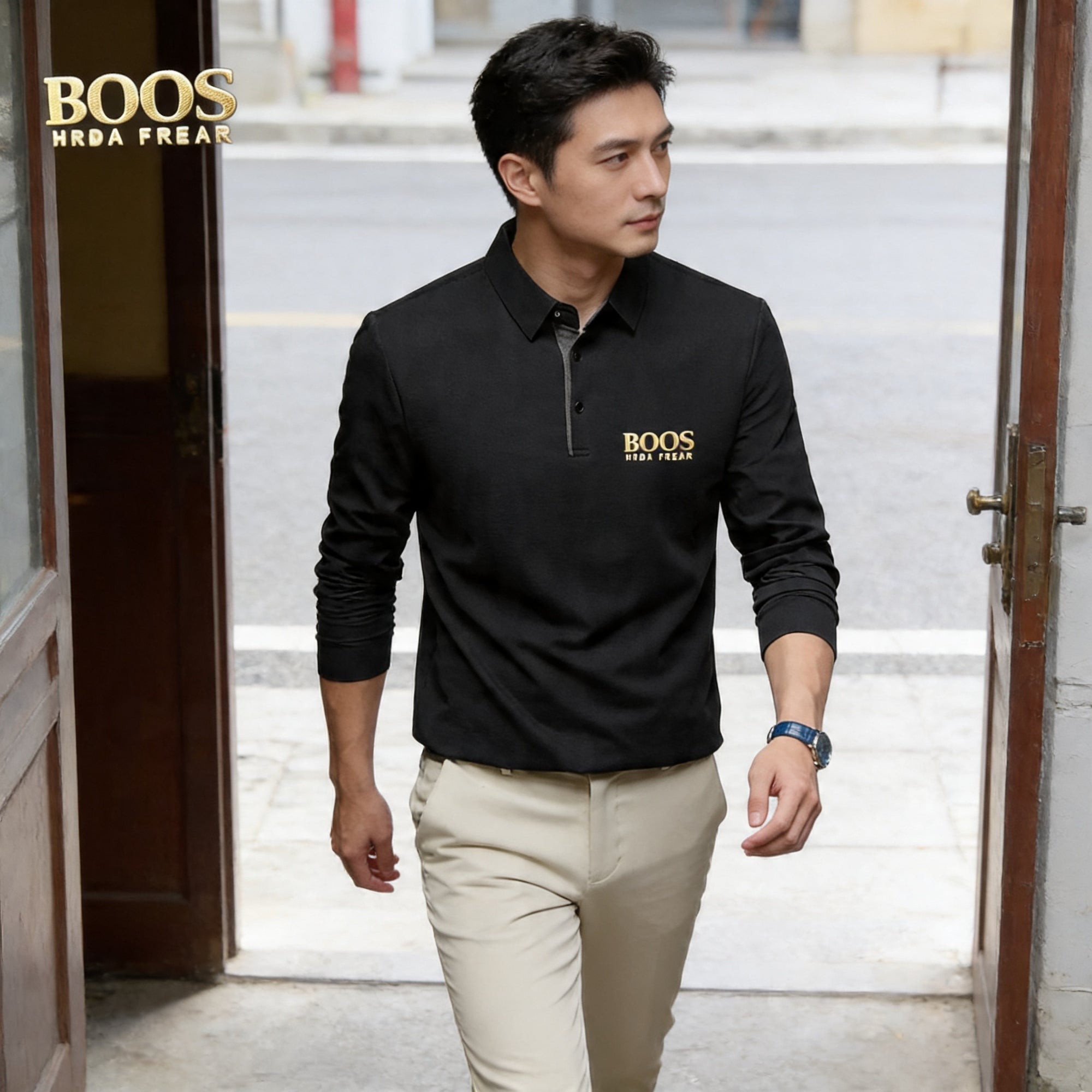 Camisa manga longa polo boos